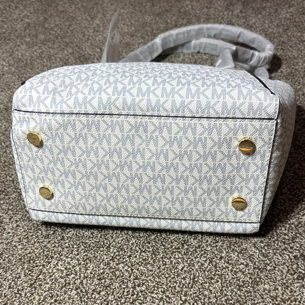 Michael Kors Whitney Small Signature Logo Tote navy and white with gold accents - Picture 7 of 10